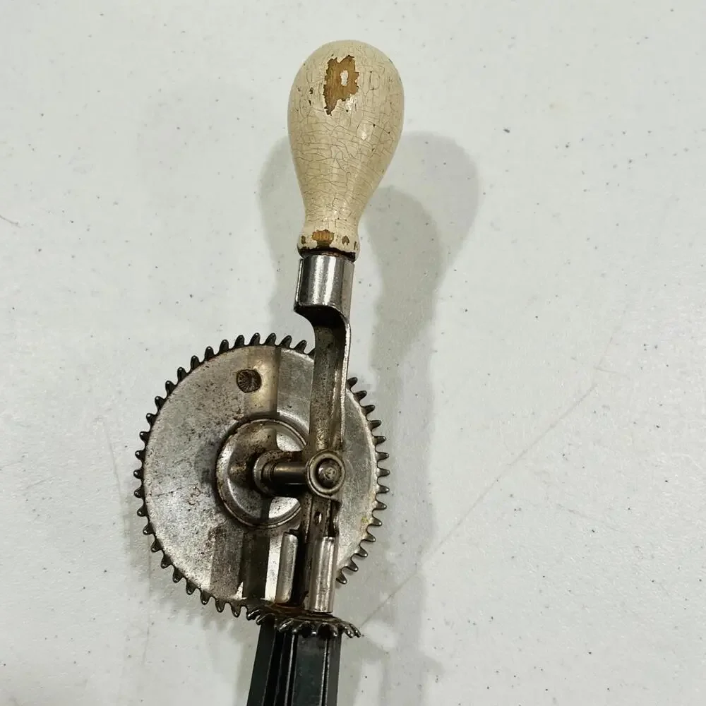 Vintage A&J Metal Egg Beater Mixer, Hand Crank - USA Patent October 9, 1923